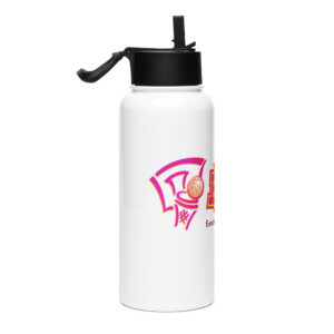 Stainless steel water bottle with a straw lid